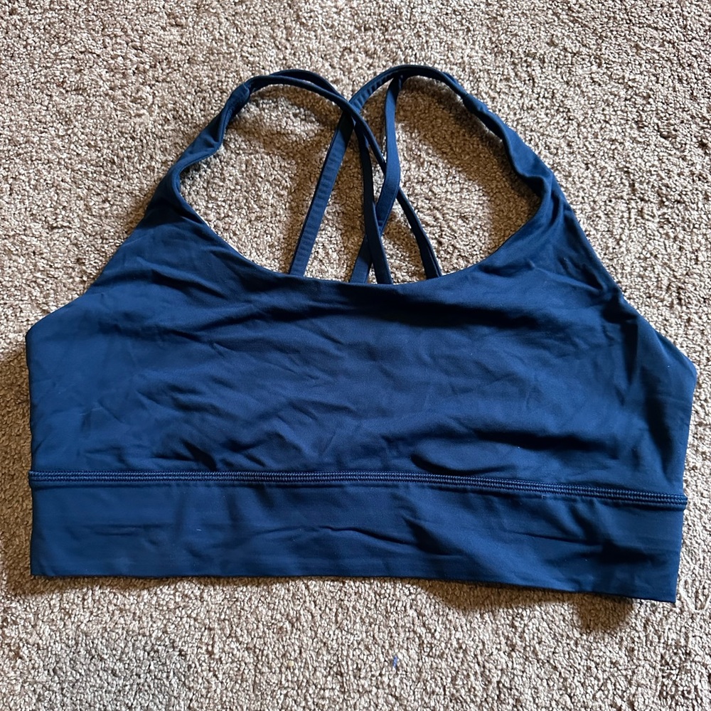 Blue lululemon sports bra